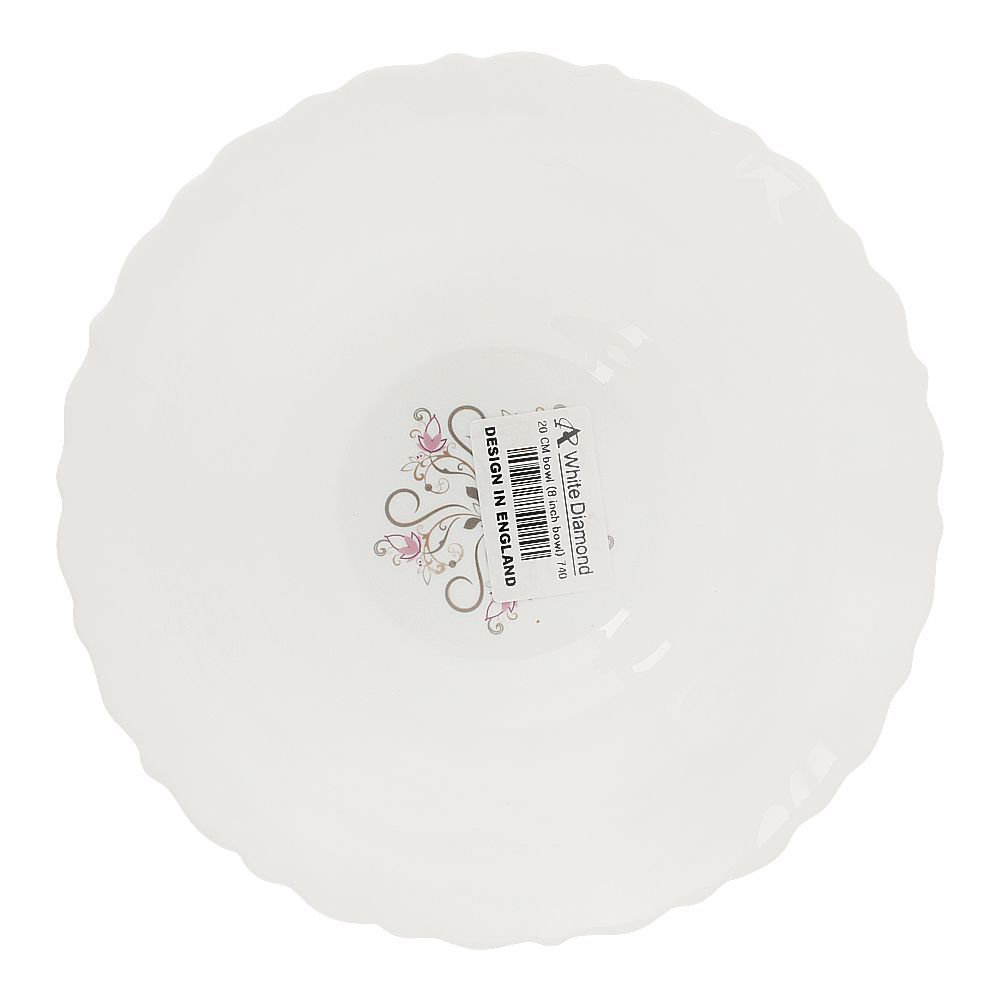 White Diamond Medium Bowl, 8 Inches, No. 136