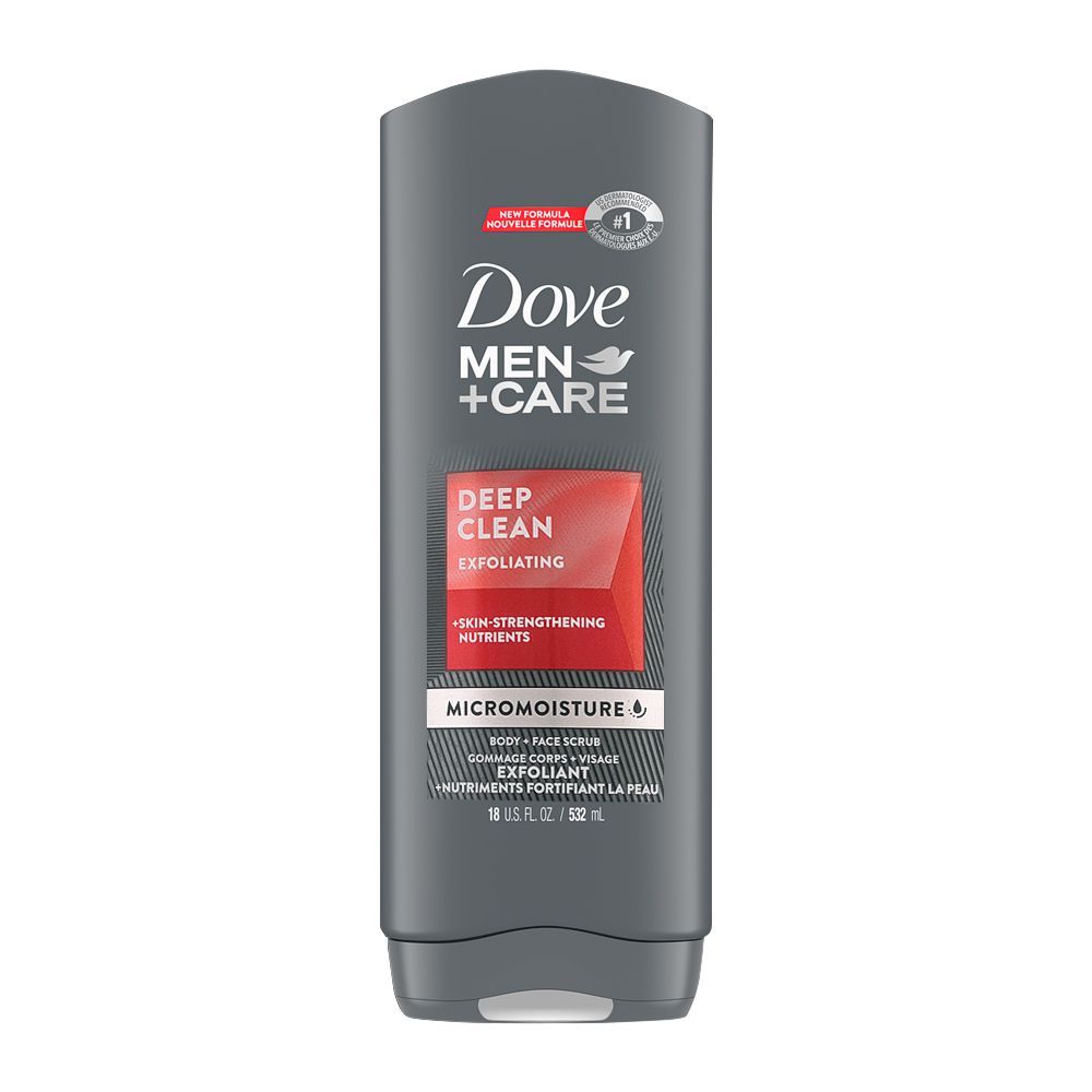 Dove Men+Care Deep Clean Exfoliating Body+Face Scrub, 532ml