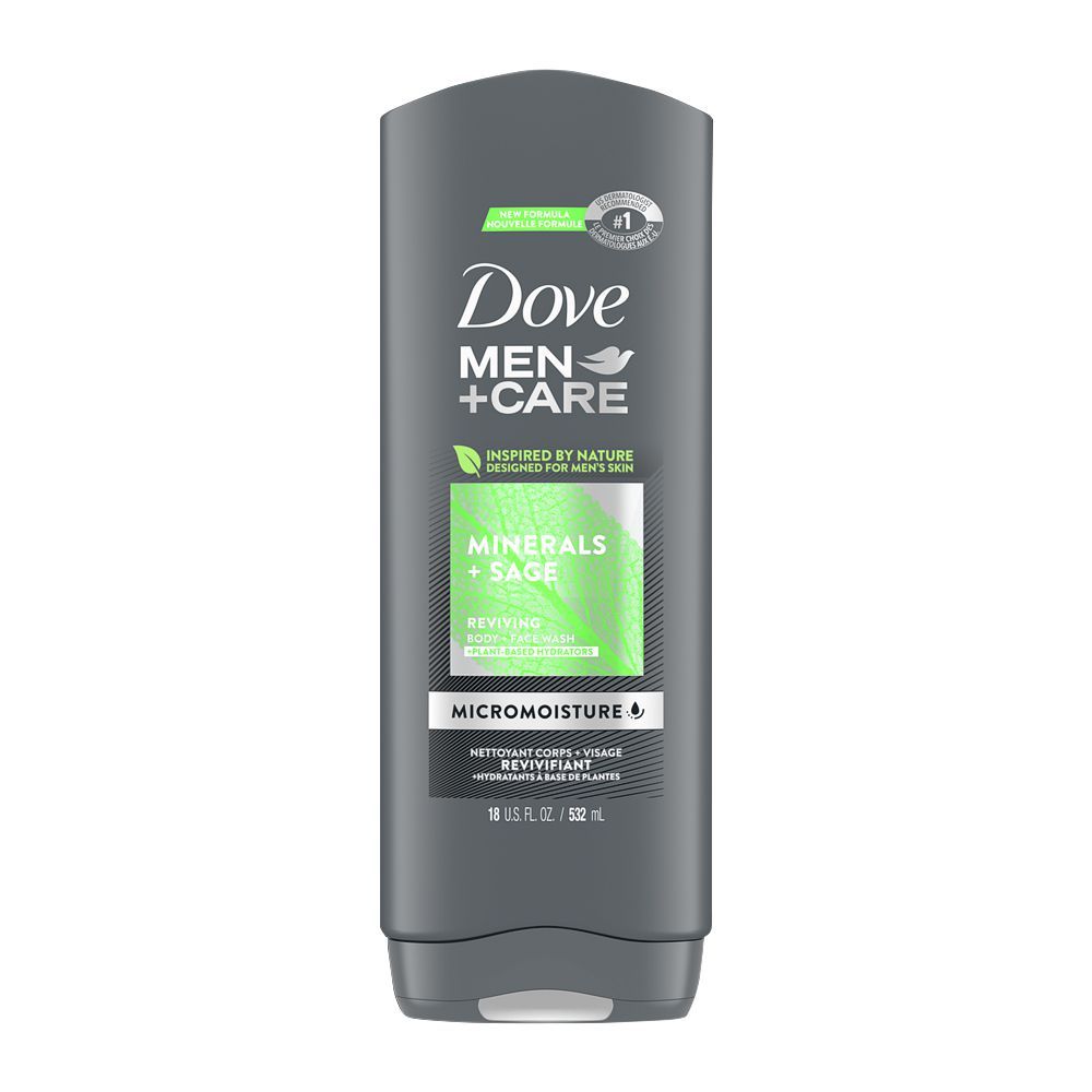 Dove Men+Care Mineral+Sage Reviving Body+Face Wash, 532ml