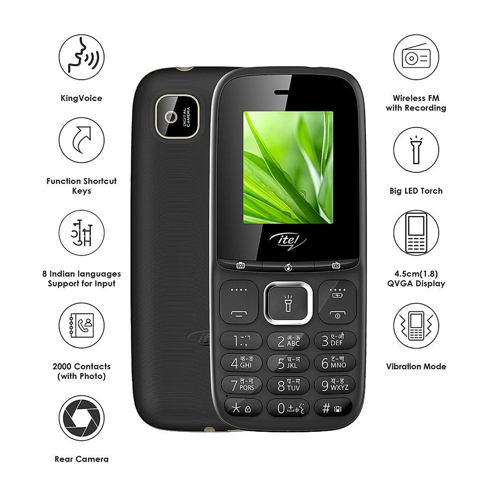 Itel IT2173 Mobile Phone, Black 