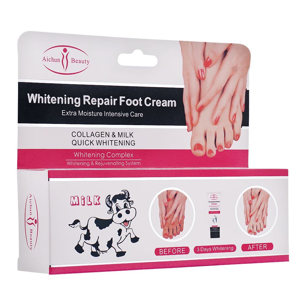 Aichun Beauty Extra Moisture Milk Whitening Repair Foot Cream, AC218-5, 100g 
