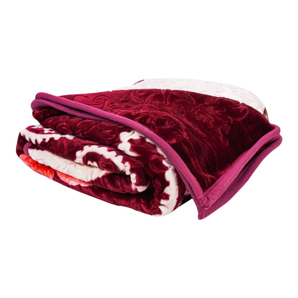 Twilight 1-on-1 Double Bed 2-Ply Embossed Blanket, Purple