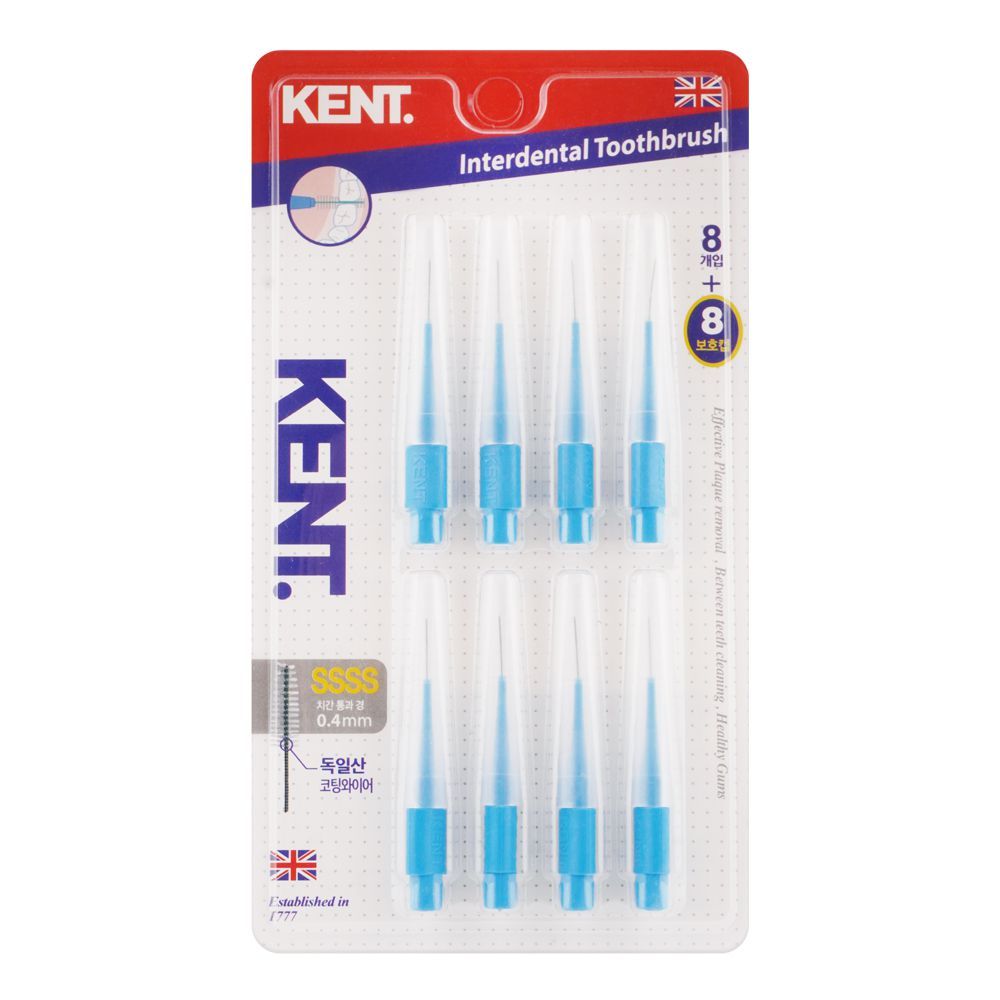 Kent Interdental Toothbrush, 0.4mm, 8-Pack