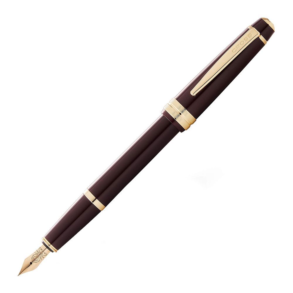 Cross Bailey LIghtly Polished Burgundy Resin And Gold Tone Fountain Pen, AT0746-11MF