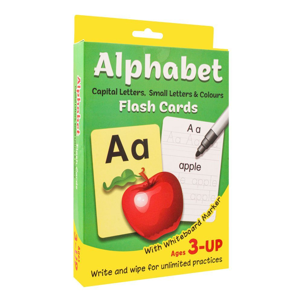 Flash Card: Alphabet Capital, Small Lettter & Colour With Board Marker Book