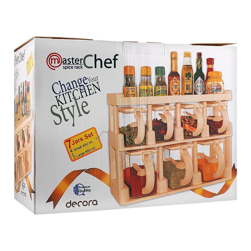 Appollo Master Chef Spice Rack, Senior, 7 Jars Sets, Cream