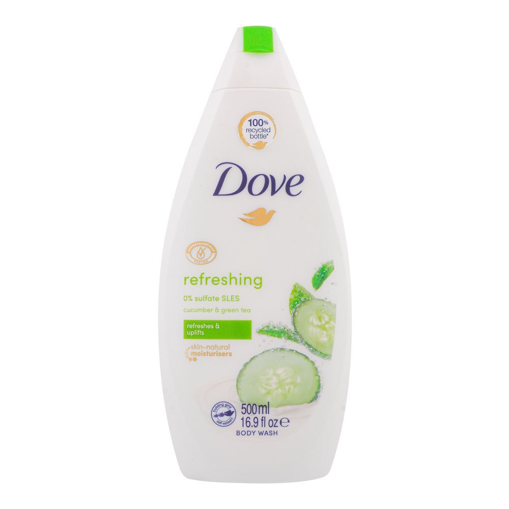 Dove Refreshing Cucumber & Green Tea Body Wash, 0% Sulfate SLES, 500ml