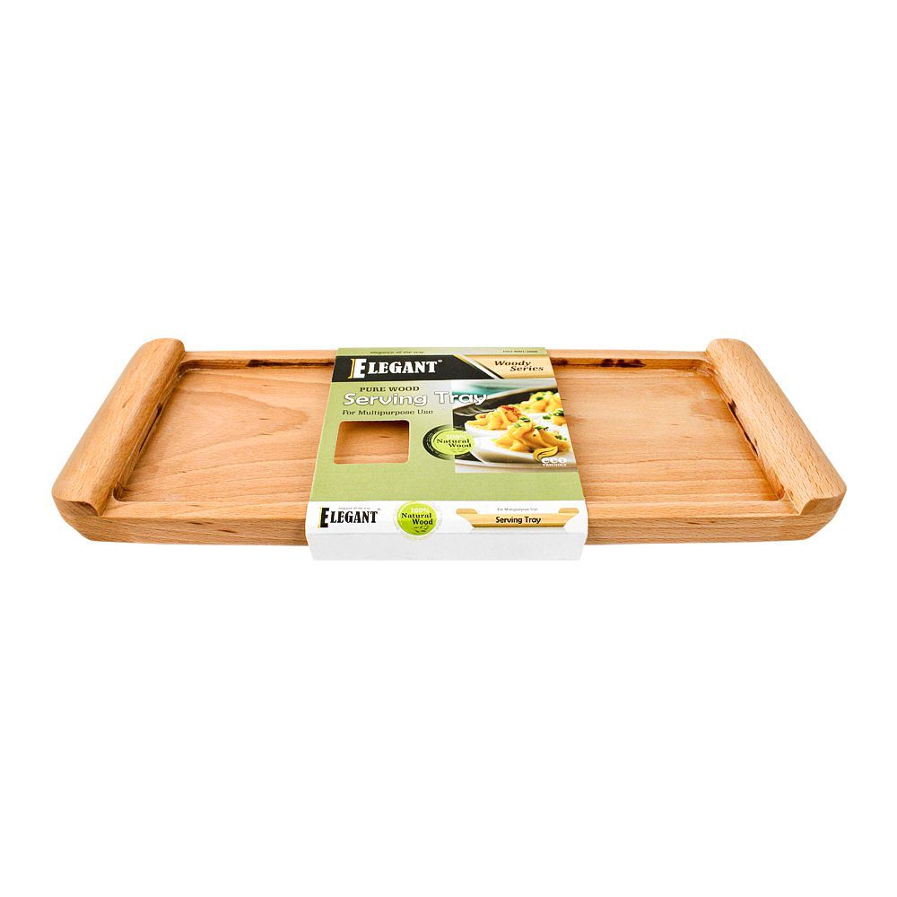 Elegant Rectangular Wooden Serving Tray, EH0119