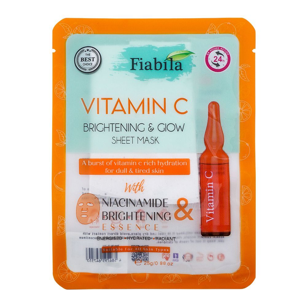 Fiabila Vitamin C Brightening & Glow Sheet Face Mask, 25g