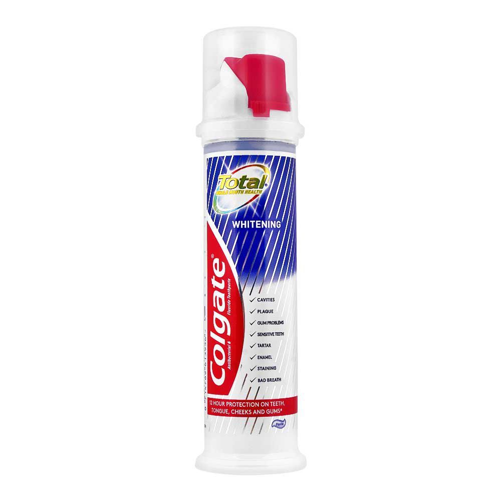 Colgate Total Whitening Antibacterial & Fluoride Toothpaste Pump, 100ml