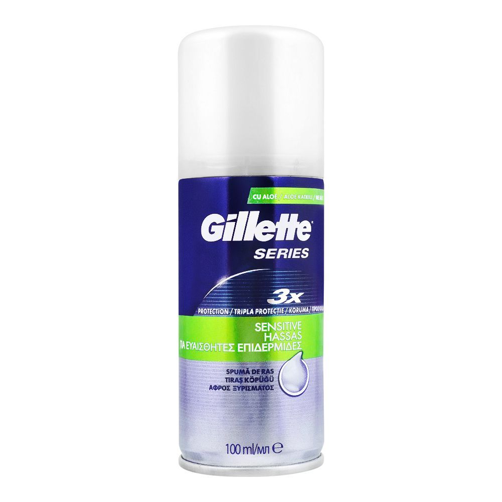 Gillette Series 3X Sensitive Shaving Foam, 100ml