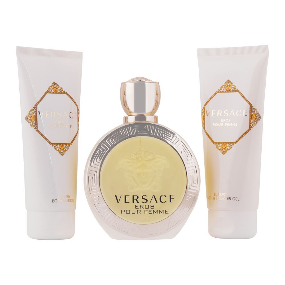 Versace Eros Pour Femme Set EDT 100ml+Body Lotion+Shower Gel+Pouch
