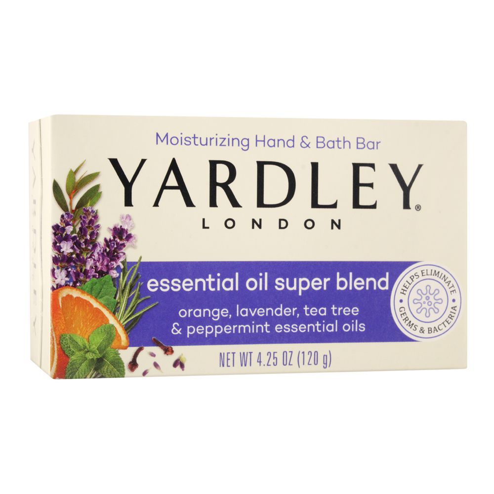 Yardley Essential Oil Super Blend Bath Soap Bar, 120g