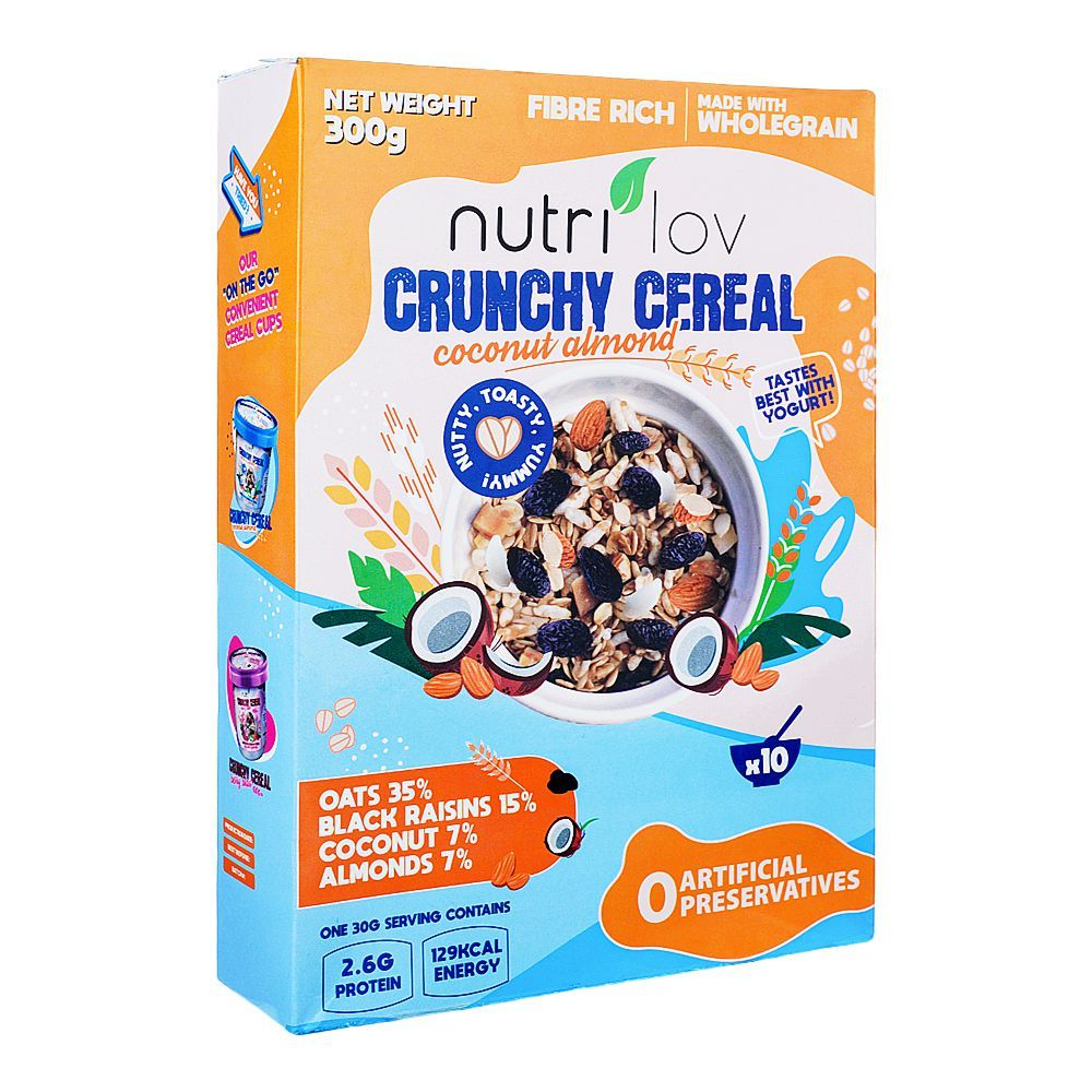 Nutri Lov Coconut Almond Crunchy Cereal, 300g