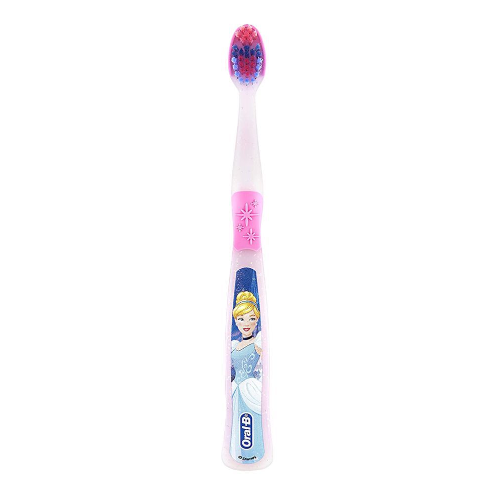 Oral-B Disney Princess Cinderella Toothbrush 1's Extra Soft, White/Pink