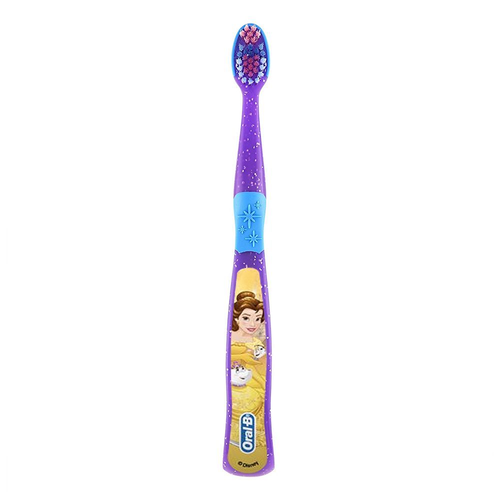 Oral-B Disney Princess Belle Toothbrush 1's Extra Soft, Purple/Blue