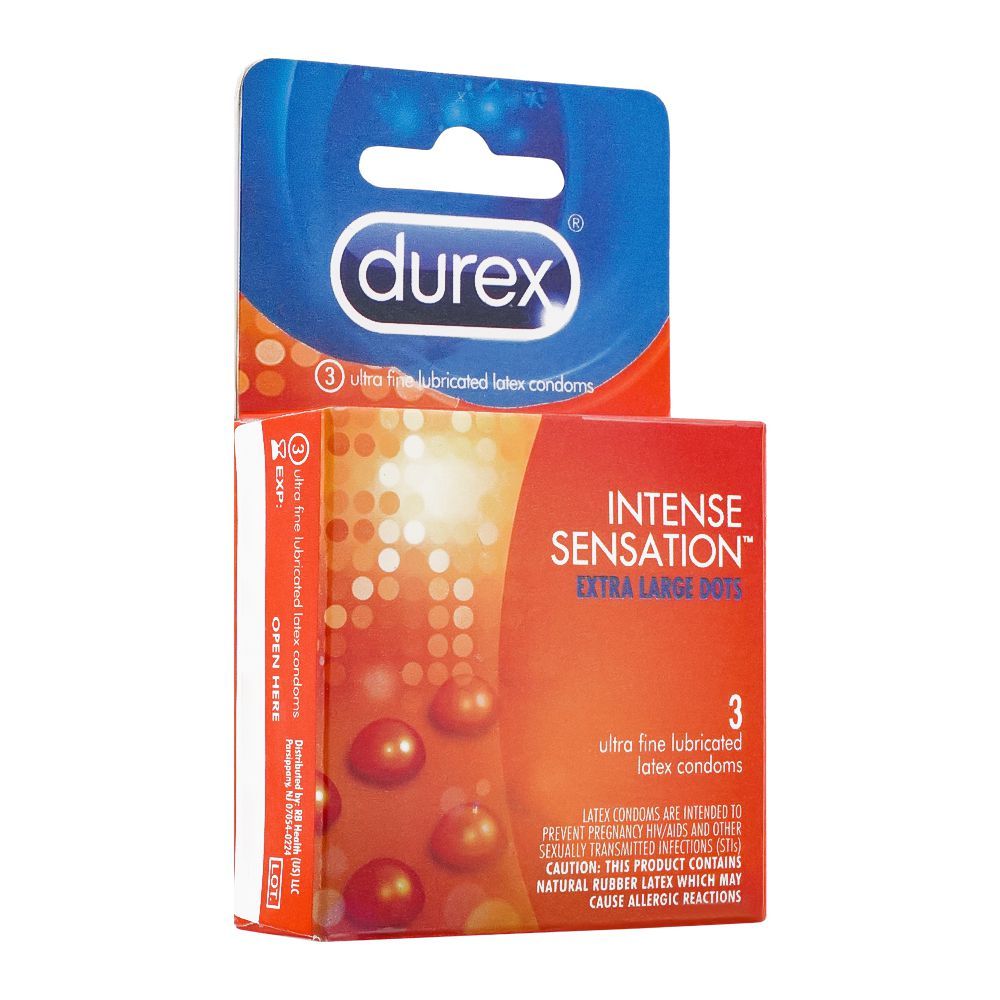 Durex Intense Sensation Extra Large Dots Condom, 3-Pack