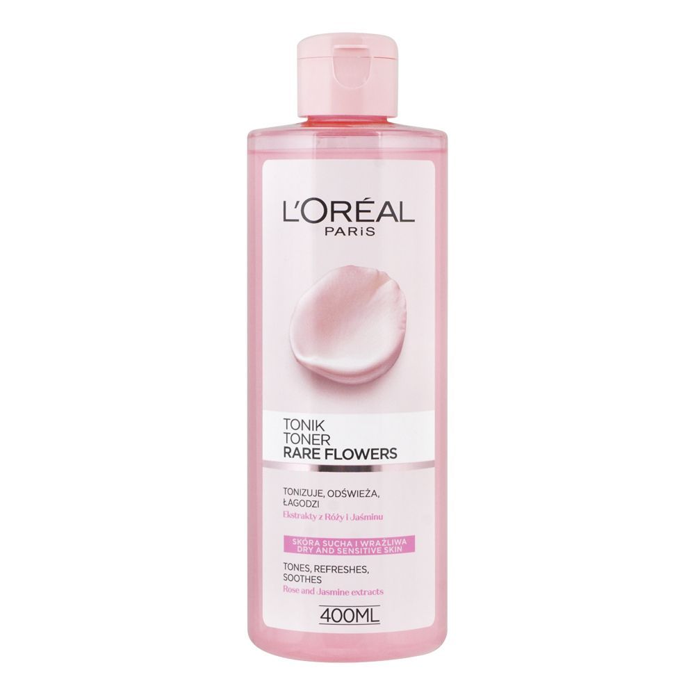 L'Oreal Rare Flowers Rose And Jasmine Extract Dry And Sensitive Skin Toner, 400ml