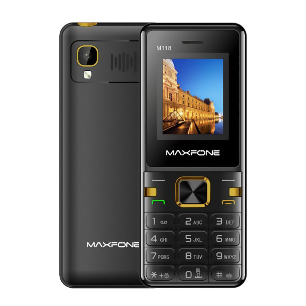 Maxfone M118 Black/Gold Mobile Phone