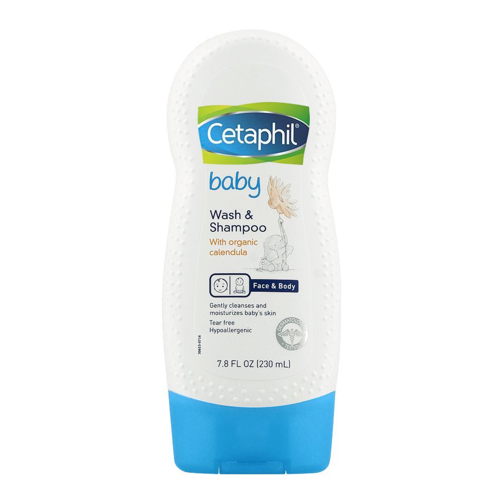 Cetaphil Baby Organic Calendula Face & Body Wash & Shampoo, 230ml