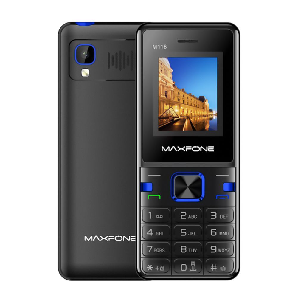 Maxfone M118 Black/Blue Mobile Phone