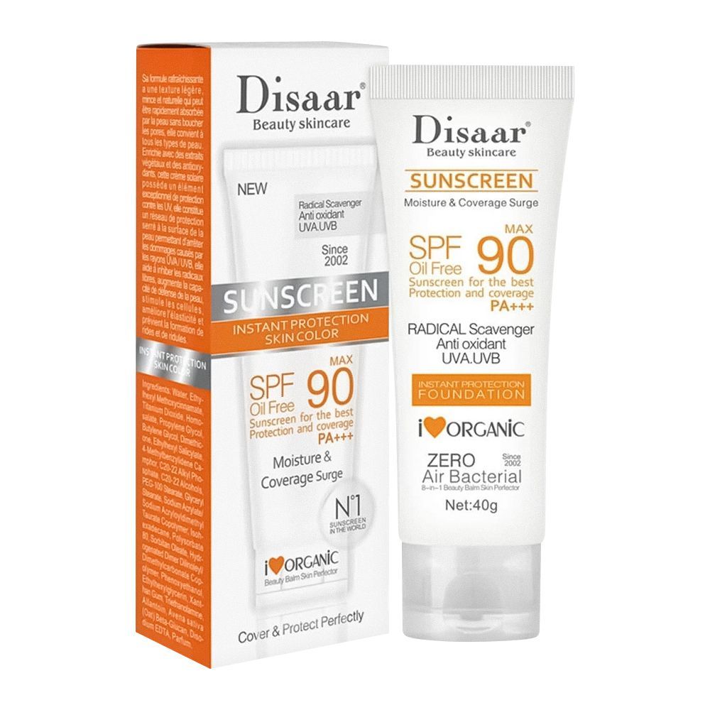 Disaar Sunscreen Cream, SPF90, 40g, DS313-2