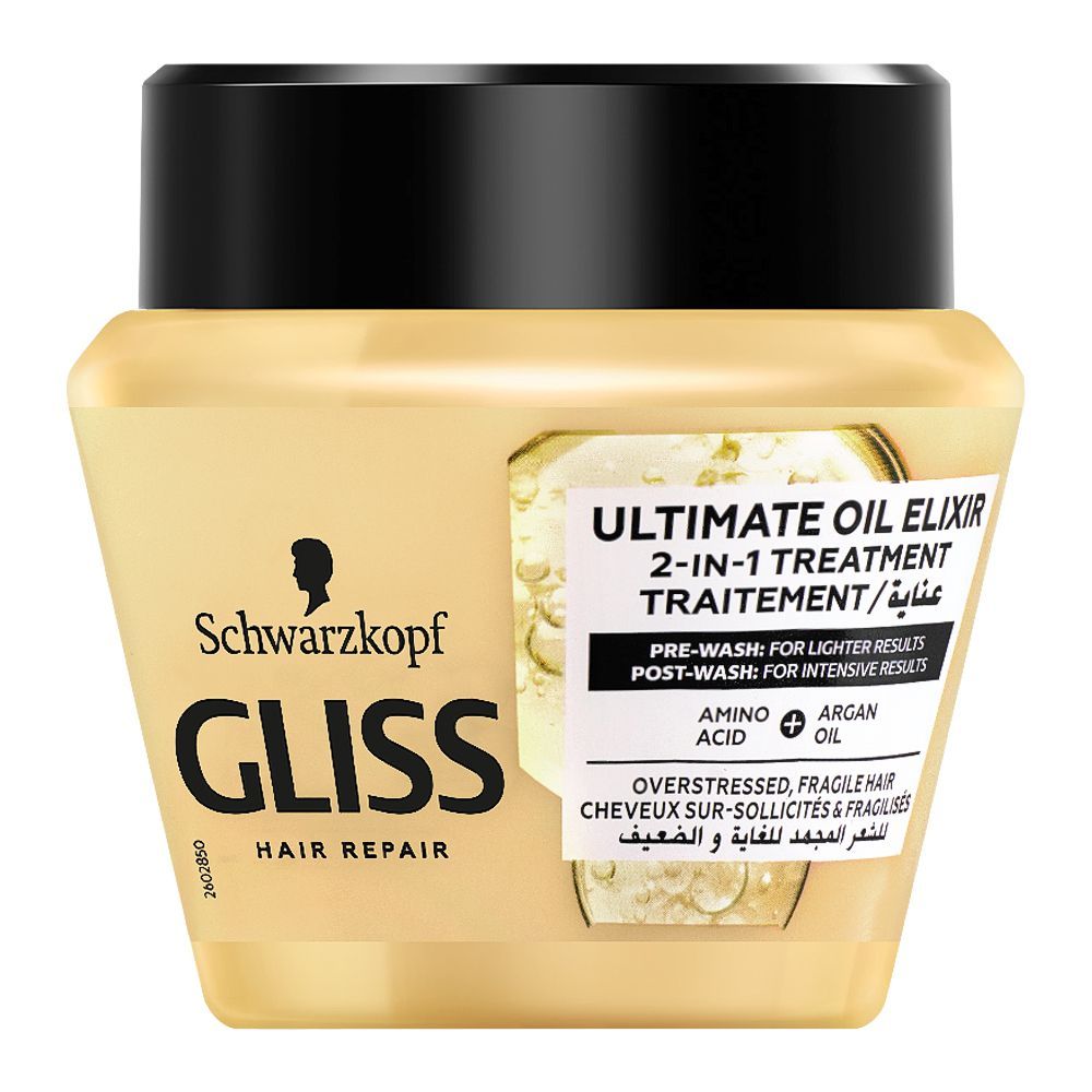 Schwarzkopf Gliss Hair Repair Ultimate Oil Elixir 2-in-1 Treatment, Amino Acid + Argan Oil, 300ml