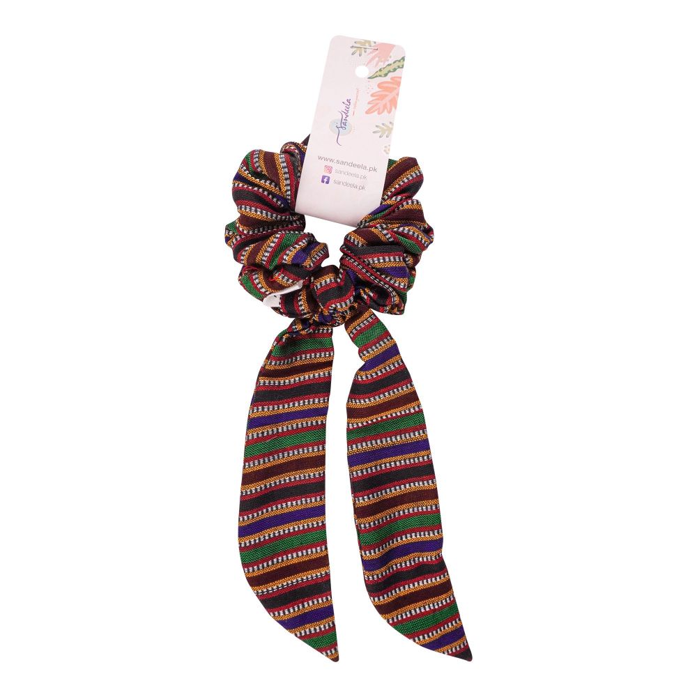 Sandeela Cotton Bow Scrunchies, Multi Colors, 07-01-1033
