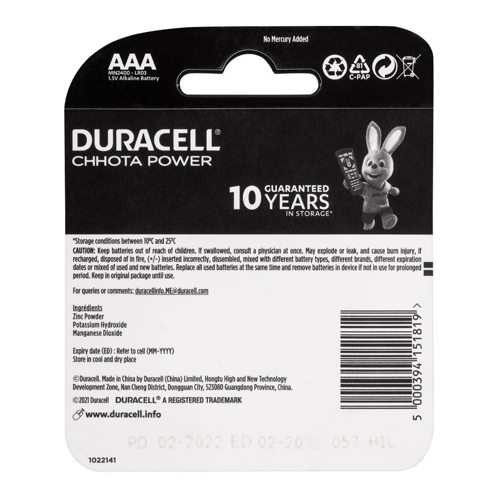 Order Duracell Chhota Power, AAA Batteries, 1.5V Alkaline, AAA4, 4-Pack ...