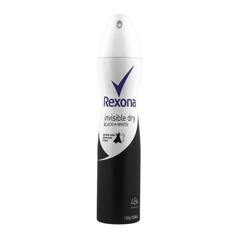 Rexona Motion Sense Women Invisible Black + White 48hrs Antiperspirant Body Spray, 250ml