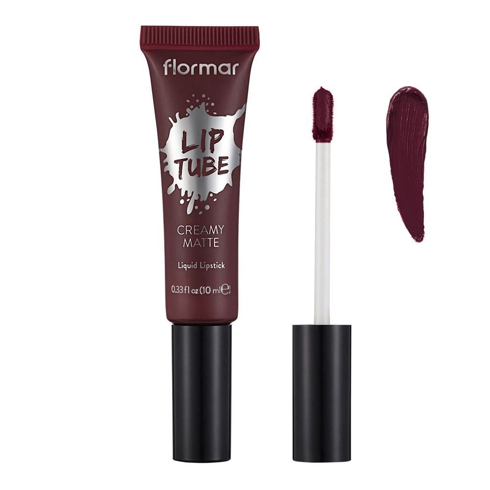 Flormar Creamy Matt Lip Tube Liquid Lipstick, 11, Deep Bordeaux