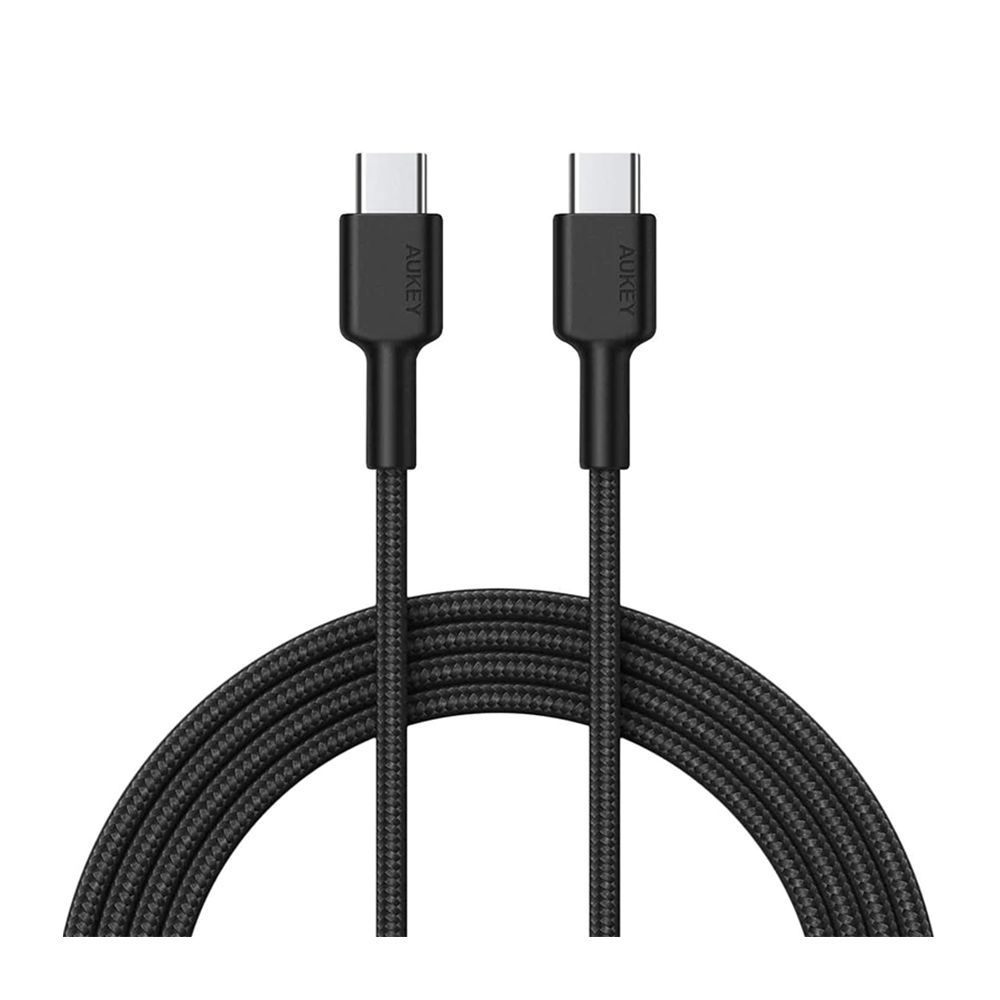 Aukey Impluse Braided CC Nylon Braided USB C To C Cable, 0.9m, Black, CB-CD45