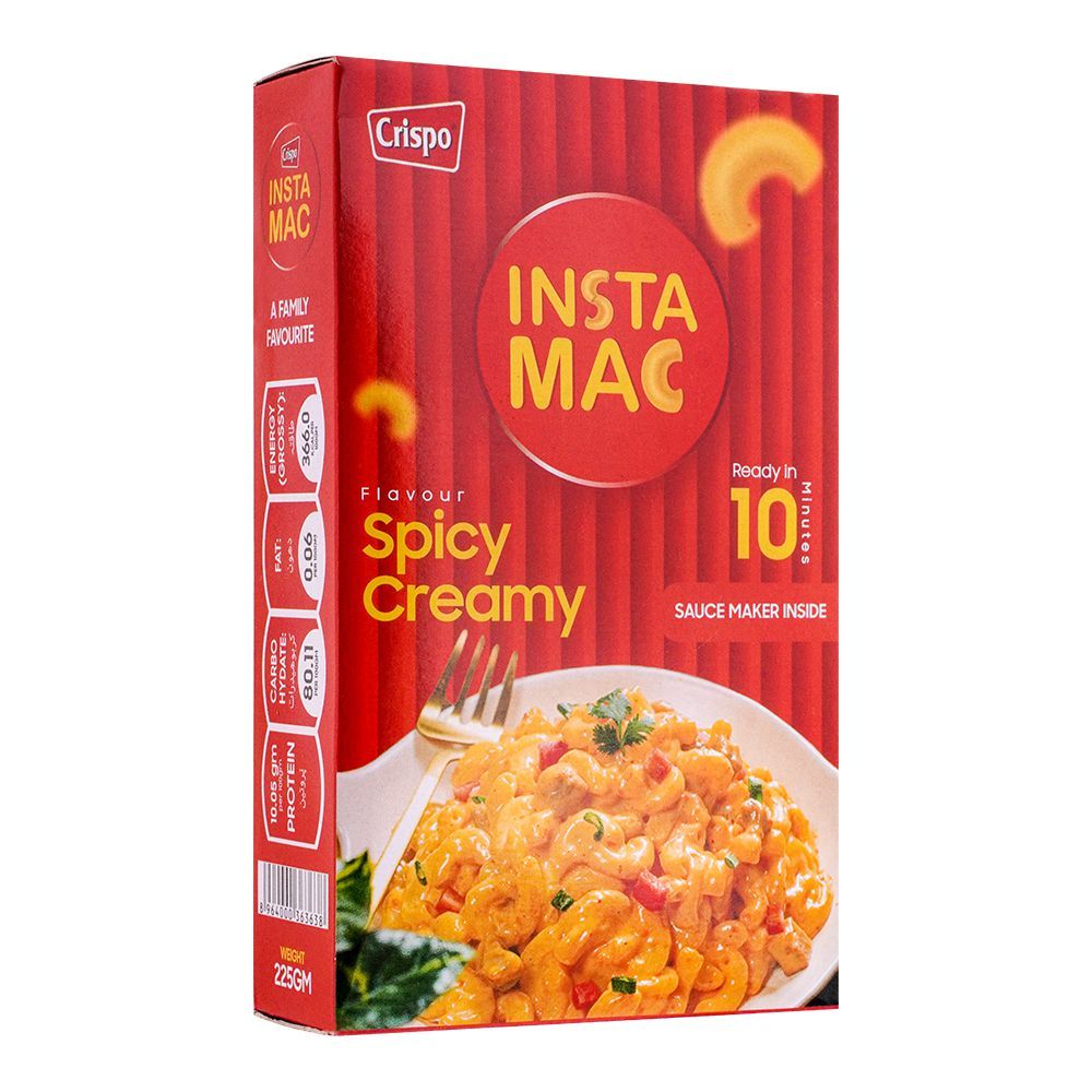 Crispo Spicy Creamy Flavor Insta Macaroni, 225g