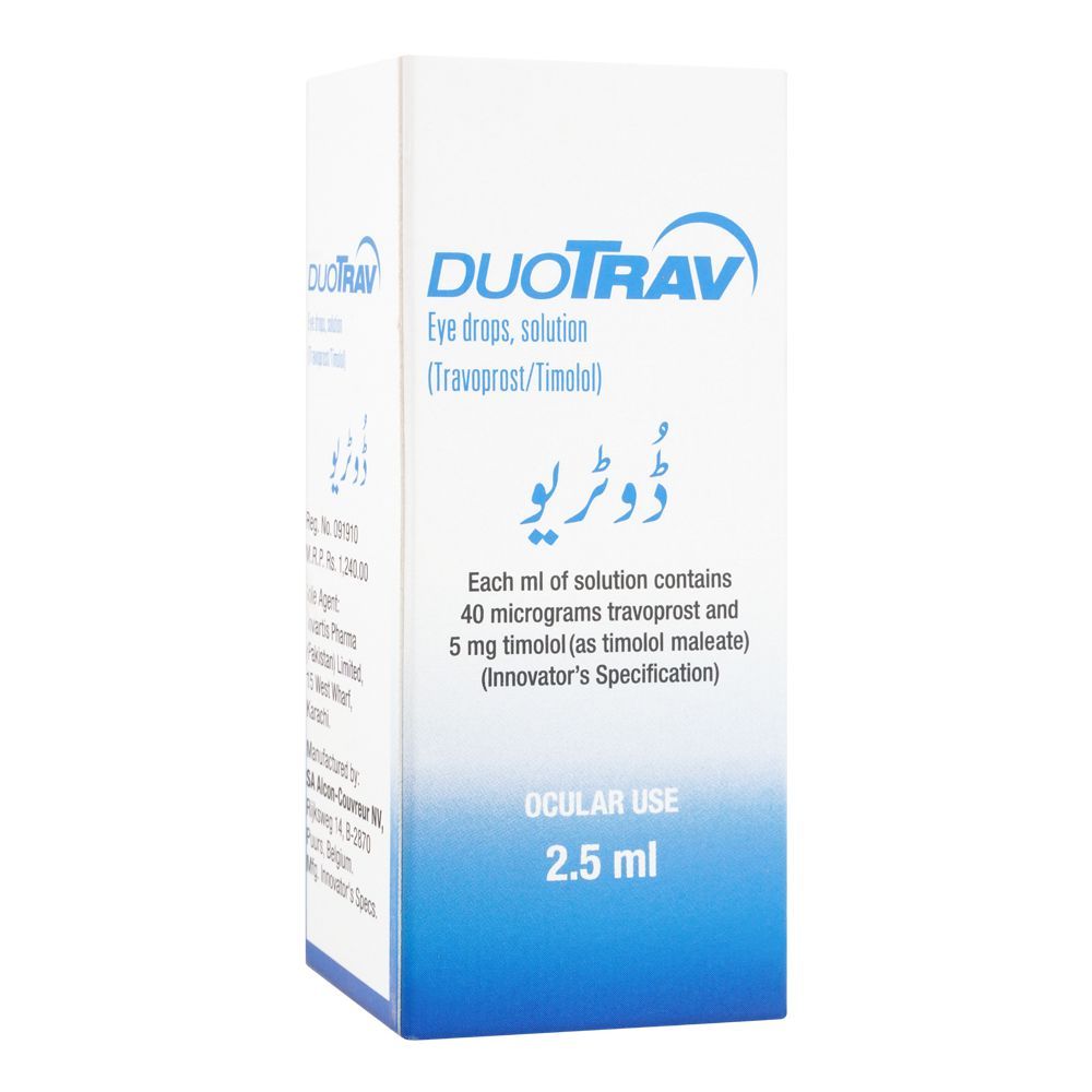 Novartis Pharmaceuticals DuoTrav Eye Drops, 2.5ml