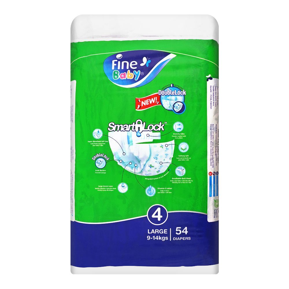 Order Fine Baby Diapers, Large, No. 4, 914kg, Jumbo Pack, 54Pack Online at Special Price in