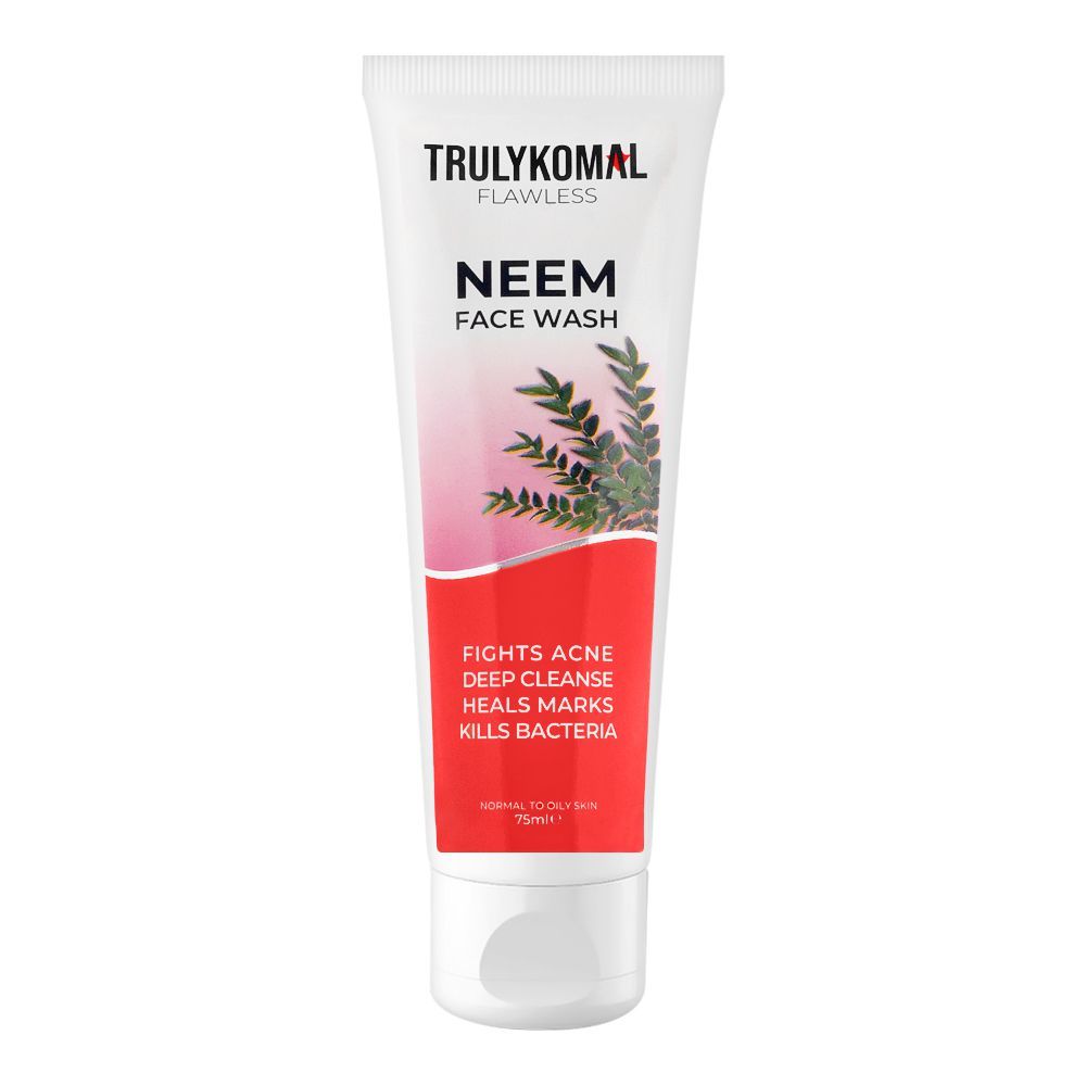 Truly Komal Flawless Neem Face Wash, Normal To Oily Skin, 75ml