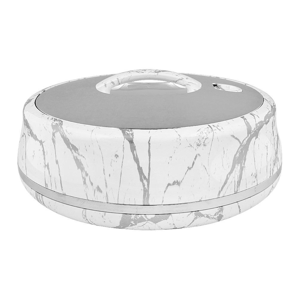 Golden Fire Round Hot Pot, Food Warmer, 4000ml, White & Silver, 664WS/S