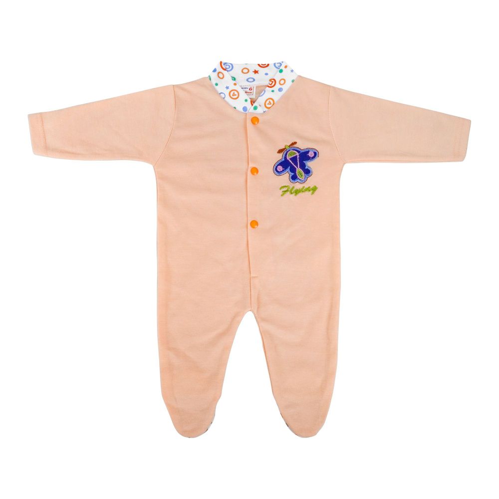 Dynamic Kids Romper With Socks Plain, Peach