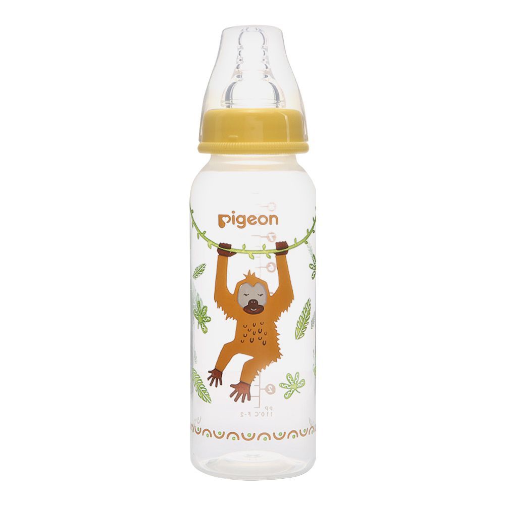Pigeon Flexible SN Soft & Elastic PP Feeding Bottle, Orangutan, 240ml, A79406