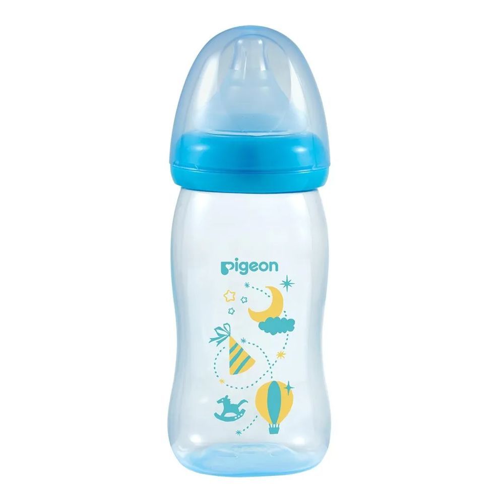 Pigeon Soft Touch Clear PP Feeding Bottle, Blue, 240ml, A78182