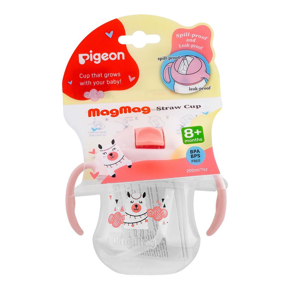 Pigeon Mag Mag Straw Cup, Matte Pink, 200ml, D79236