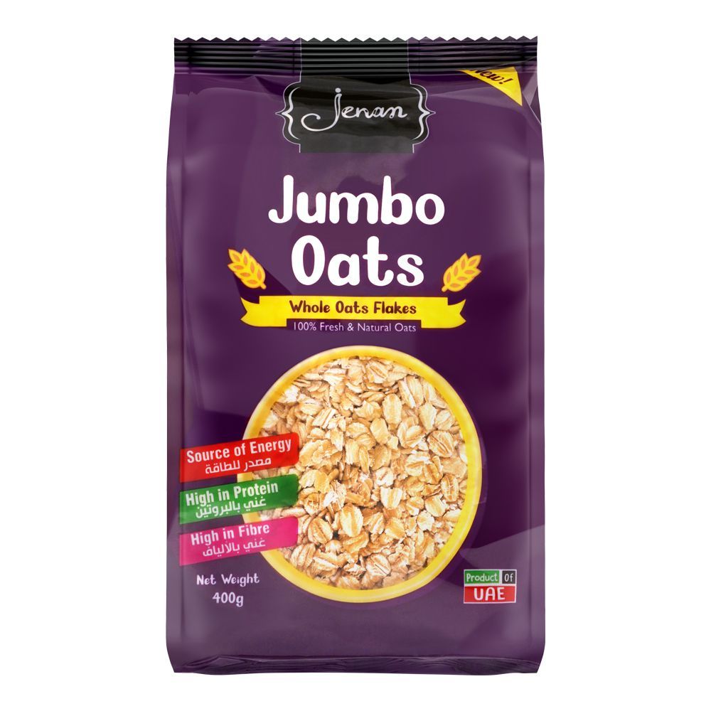 Jenan Jumbo Whole Oats Flakes, Pouch, 400g