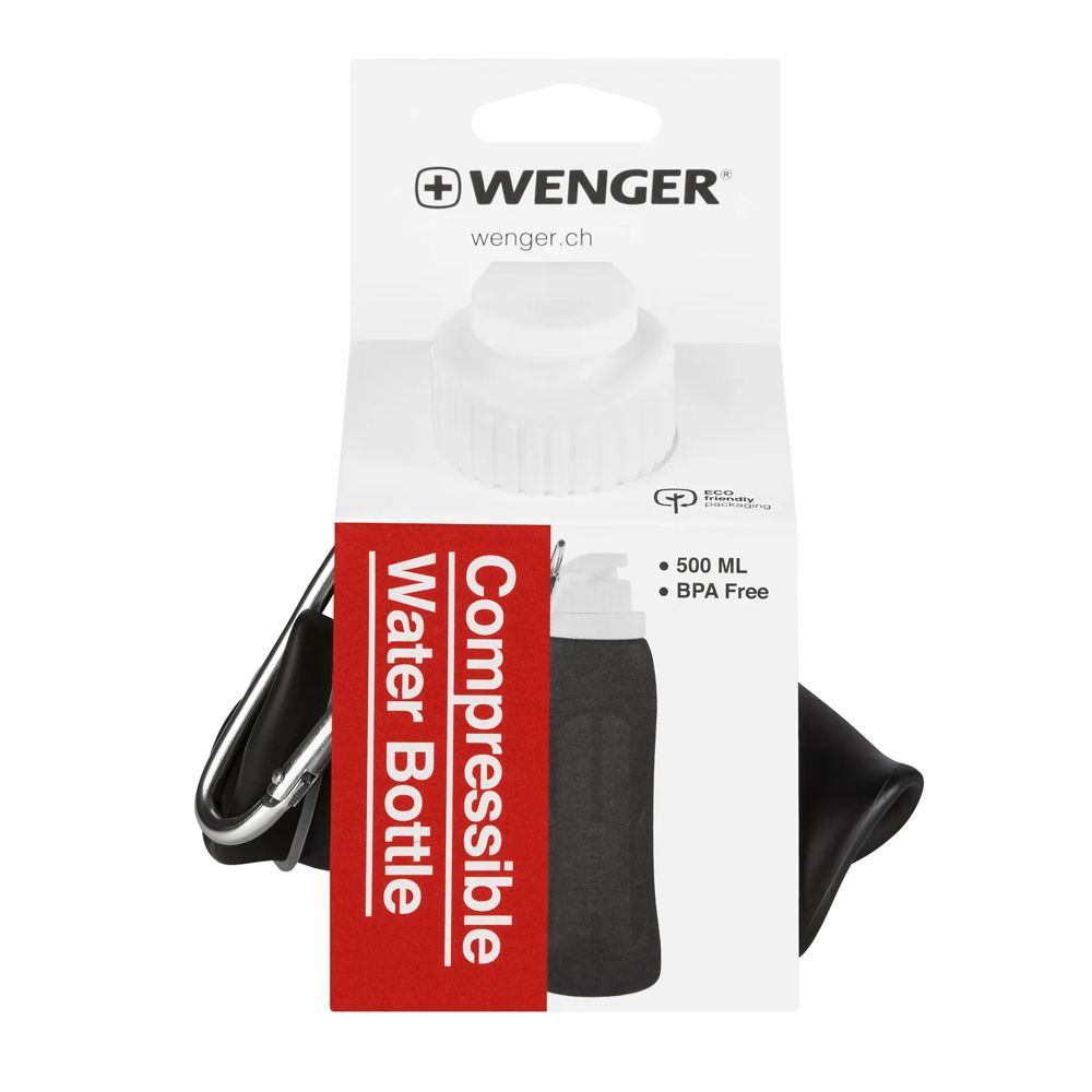 Wenger Compressible Water Bottle, Black, 611889