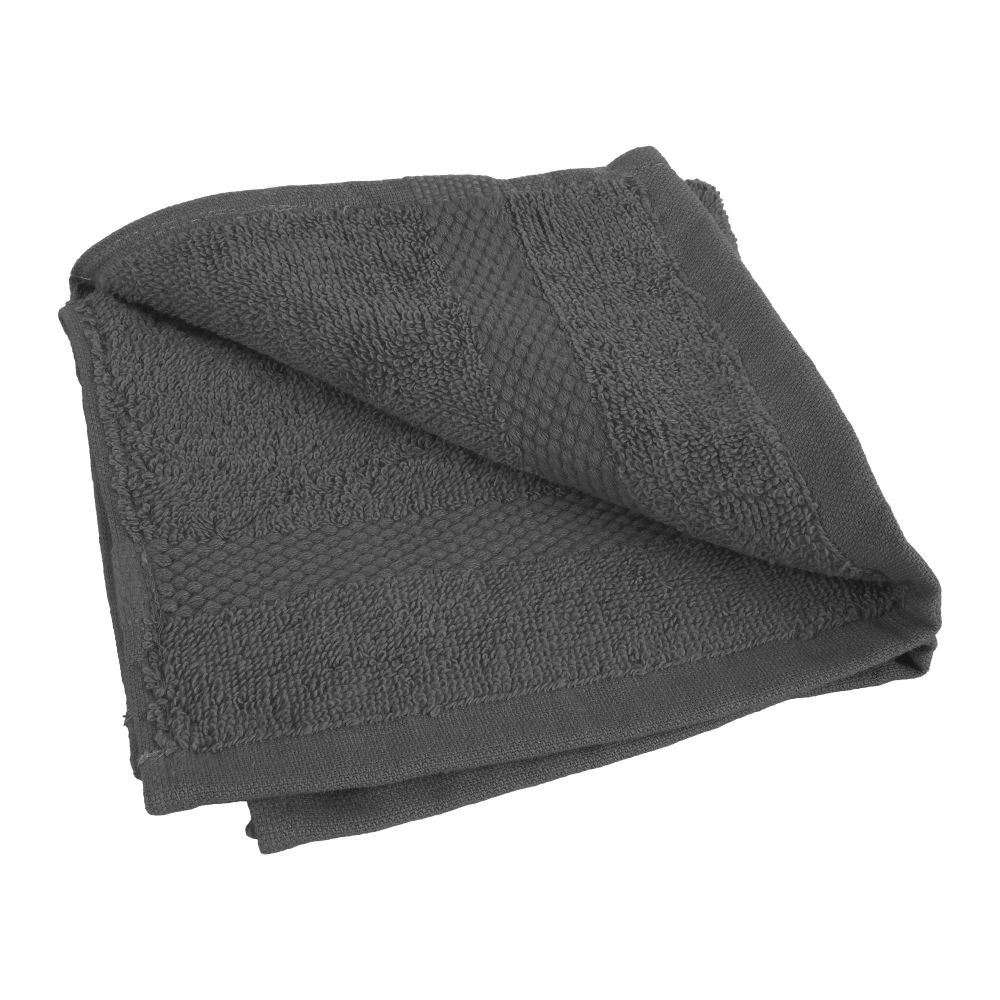 Indus Towel 100% Cotton Ring Face Cloth, 12x12 Grey