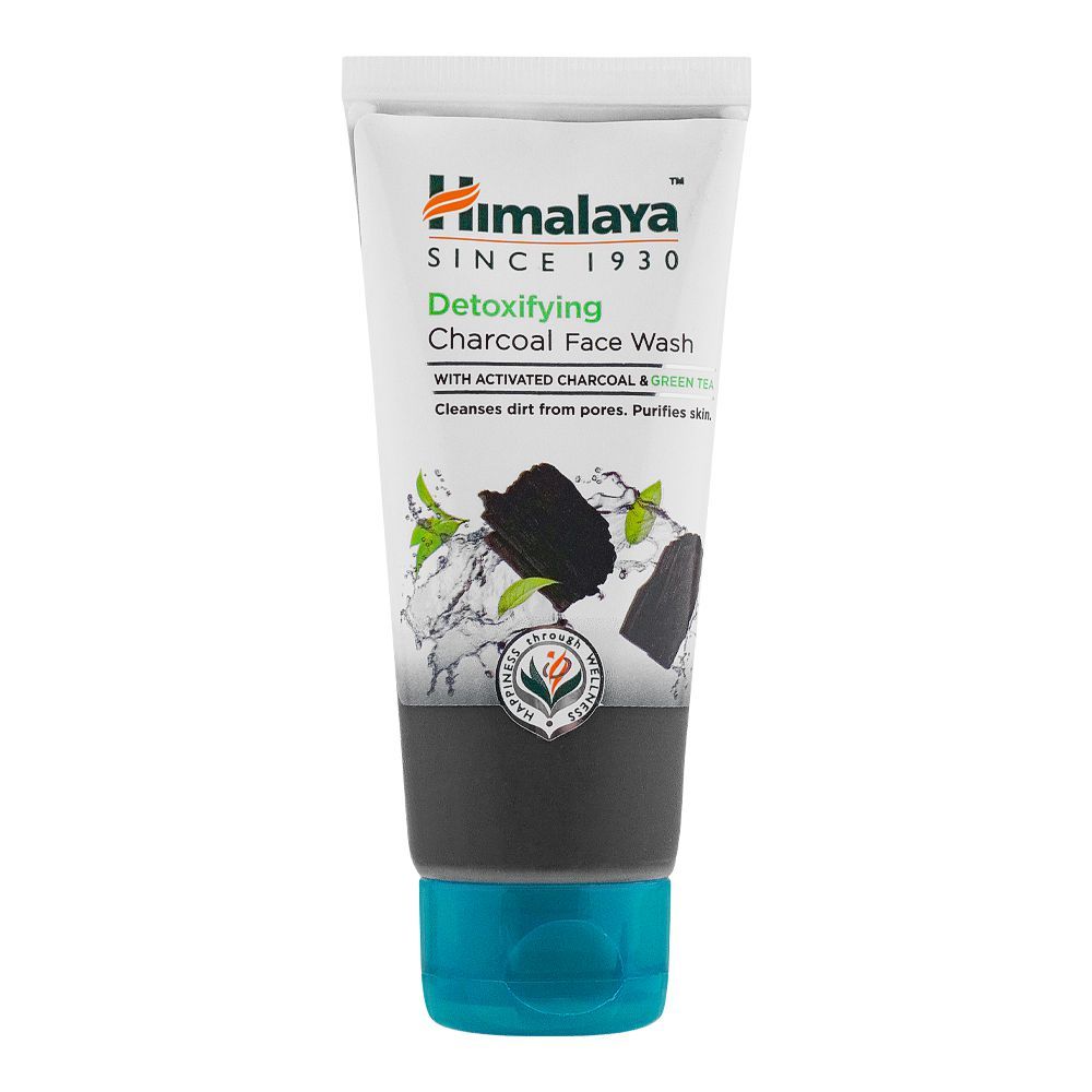 Himalaya Detoxifying Charcoal & Green Tea Face Wash, Clean Dirt From Pores & Purifies Skin, 50ml