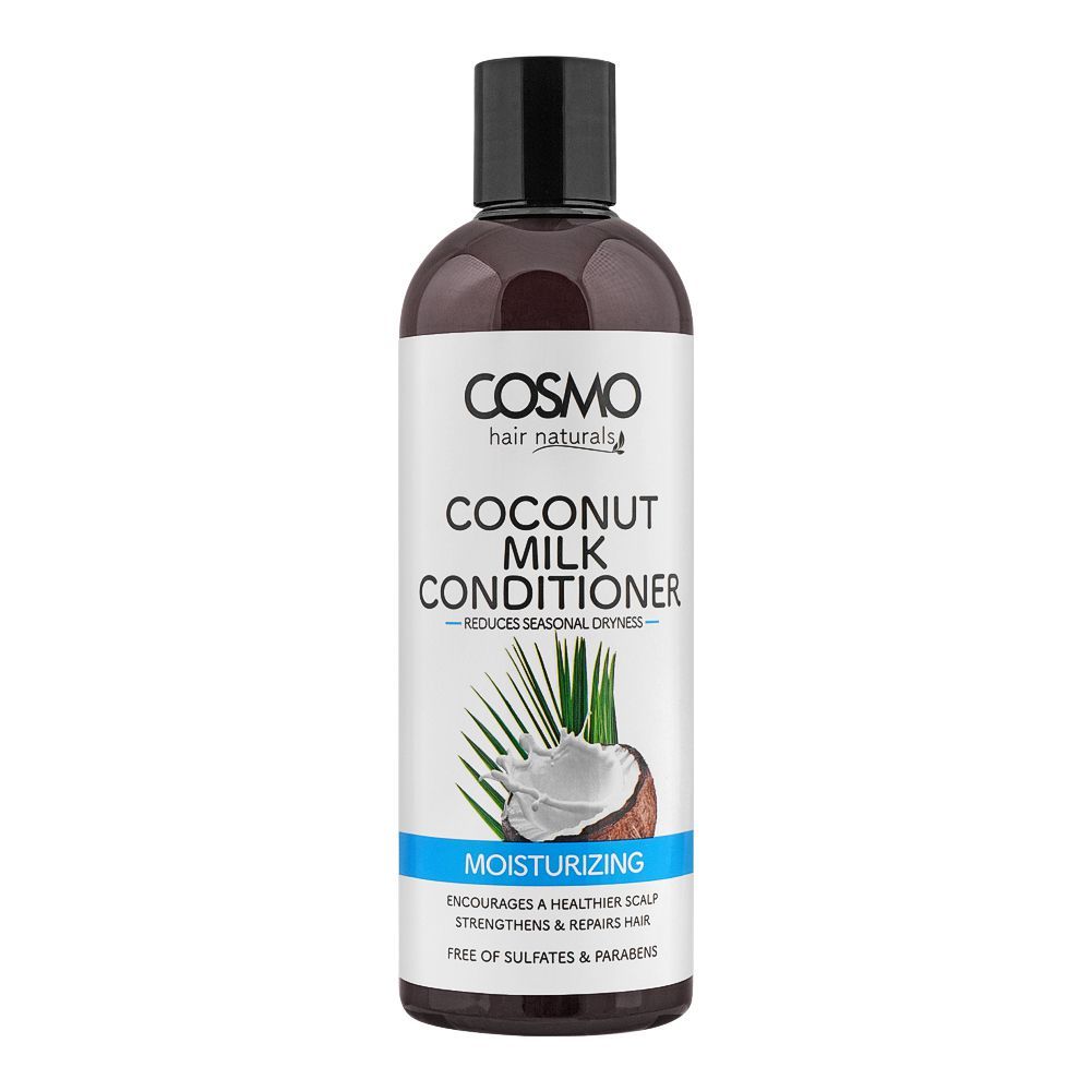 Cosmo Hair Naturals Moisturizing Coconut Milk Conditioner, Reduces Seasoning Dryness, 480ml