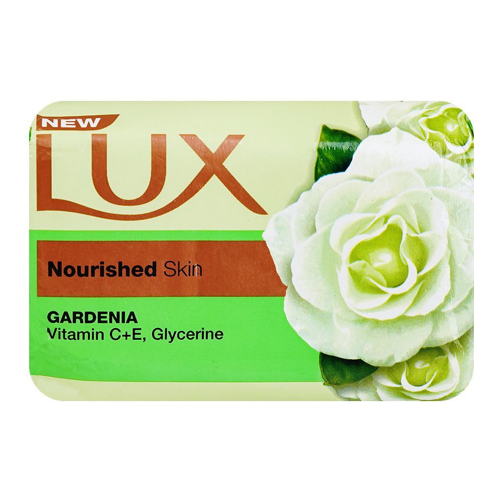 Lux Gardenia Bar Soap With Vitamin C+E, Glycerin, For Nourished Skin, 170g