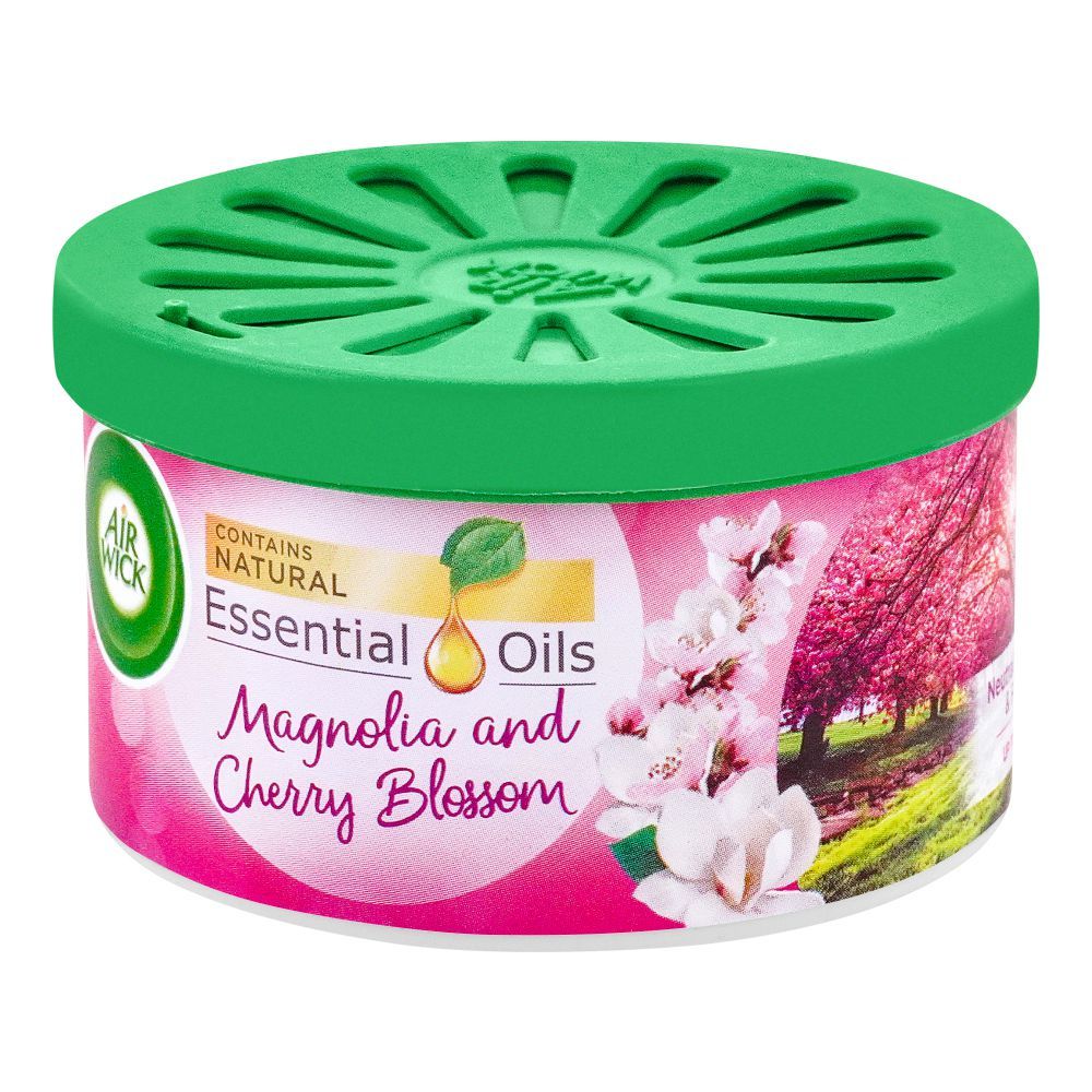 Airwick Essential Oils Magnolia And Cherry Blossom Freshener Gel, Tin, 70g