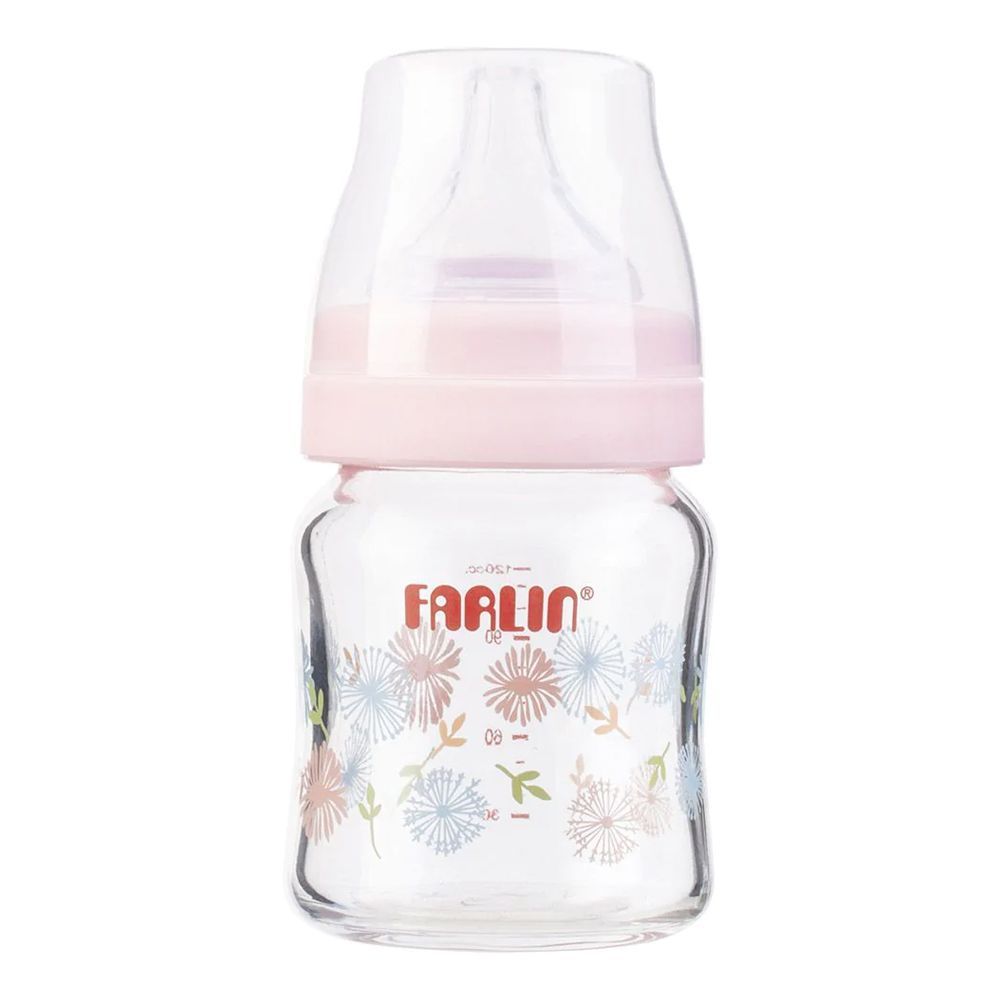 Farlin Wide Neck A-33 Glass Feeding Bottle, 120ml, AB-32005-G