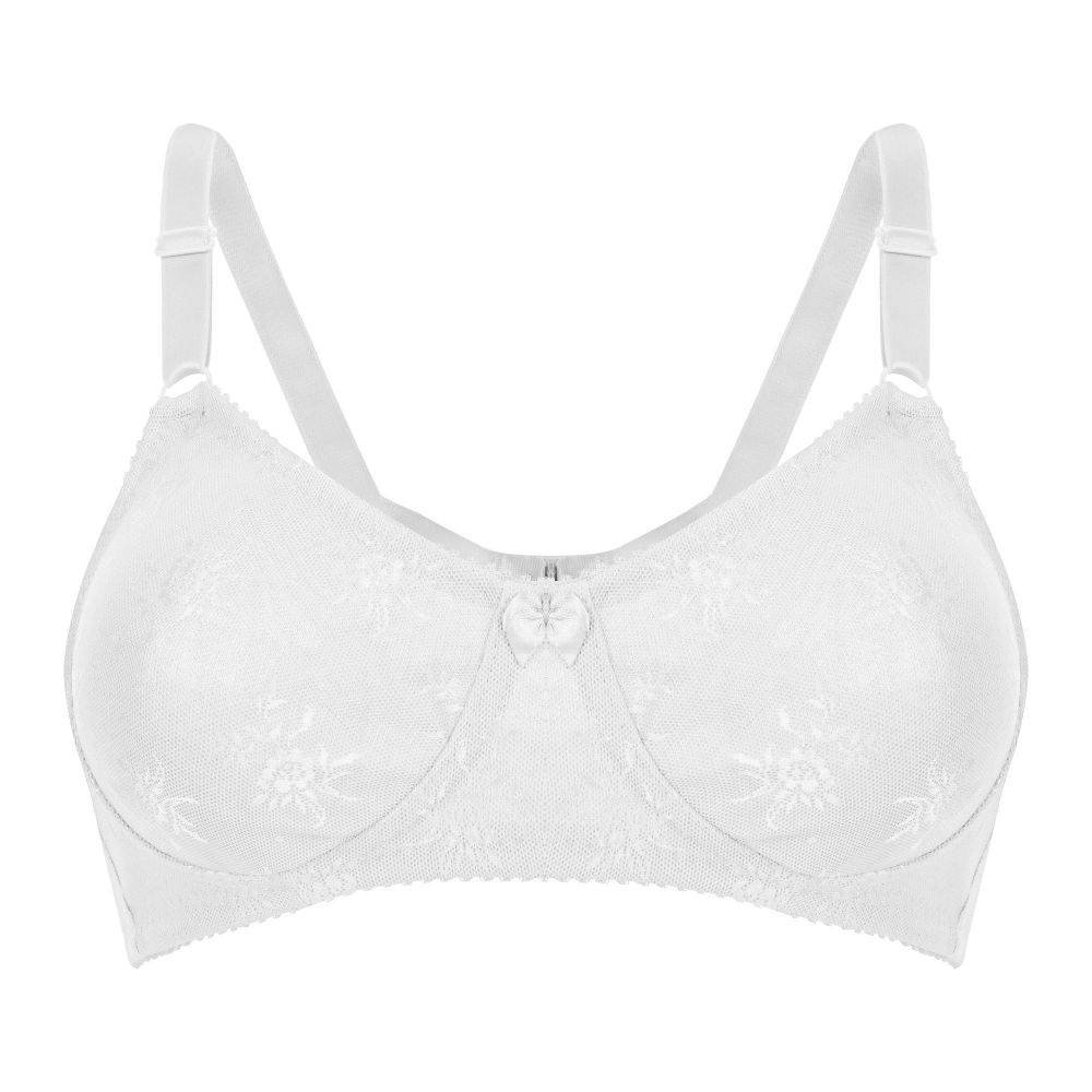 BLS Mylena Wireless and Non-Padded Cotton Bra, White, BLS30003